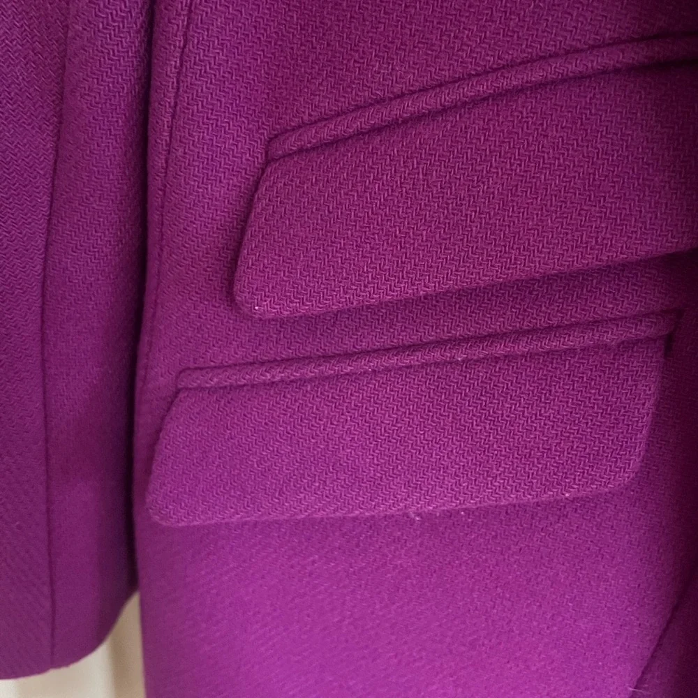 J.Crew Cocoon Coat in Italian Stadium Cloth – Bright Plum Purple – Size 6 - Picture 10 of 16